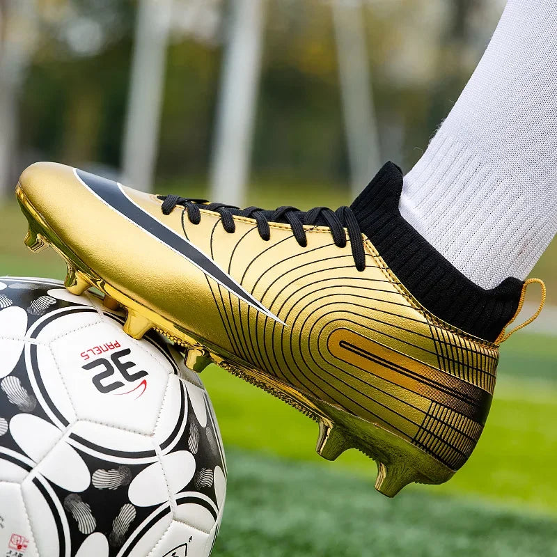 Professional Men Ankle Football Boots Outdoor Grass Cleats Unisex Soccer Shoes Long Spikes Tf Football Shoes Chuteira Society