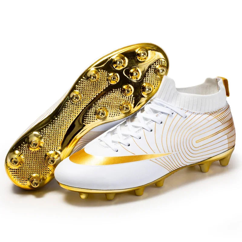 Professional Men Ankle Football Boots Outdoor Grass Cleats Unisex Soccer Shoes Long Spikes Tf Football Shoes Chuteira Society