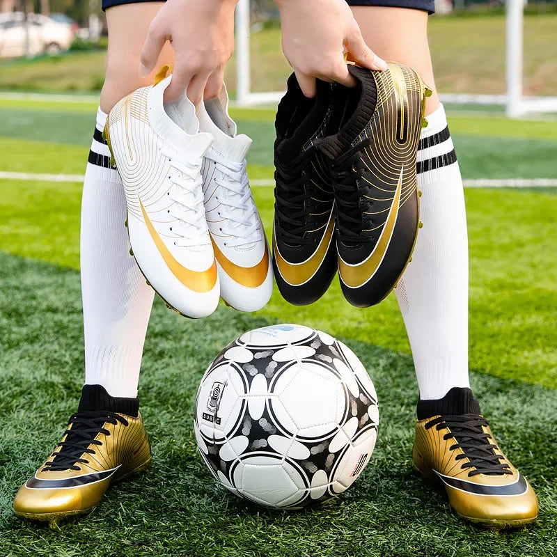 Professional Men Ankle Football Boots Outdoor Grass Cleats Unisex Soccer Shoes Long Spikes Tf Football Shoes Chuteira Society