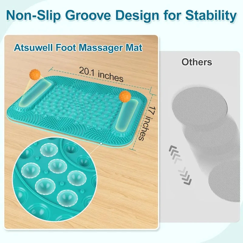 Acupressure Foot Massage Mat, , Portable Foot Pressure Point Pad for Stress Relief, Arch & Heel Pain, Home & Gym Use