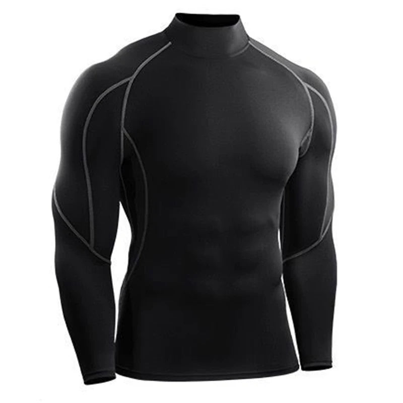 Men's Running T Shirt Sportswear Long Sleeve Male Tracksuit Elastic Rashgard Gym Fitness Tights Training Compression T-shirt Men