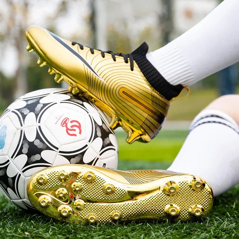 Professional Men Ankle Football Boots Outdoor Grass Cleats Unisex Soccer Shoes Long Spikes Tf Football Shoes Chuteira Society