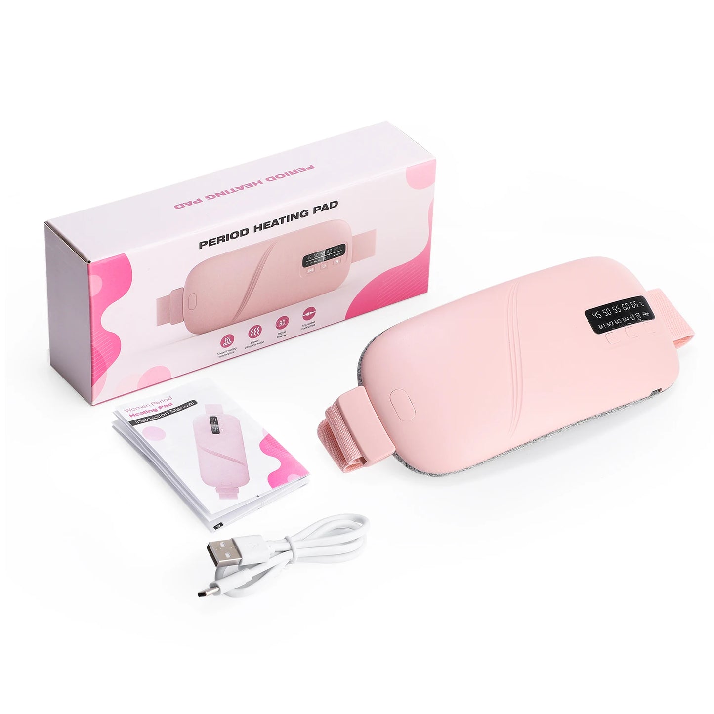 Uterine Warm Belt Warm Uterus Instrument Smart Vibrating Abdominal Massager Hot Compress For Waist Menstrual Heating Pad Device
