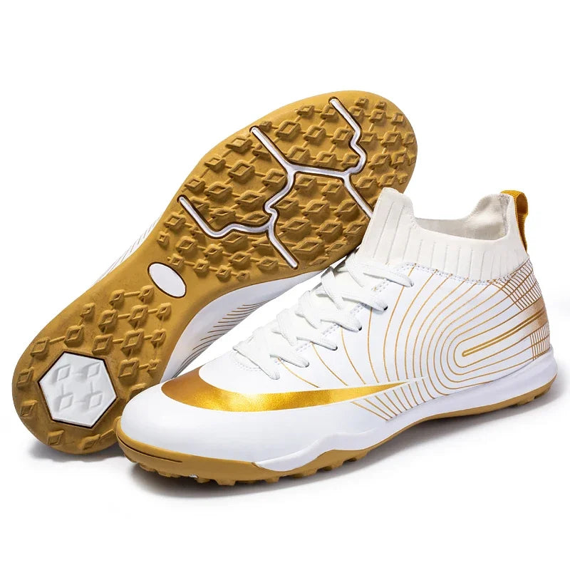 Professional Men Ankle Football Boots Outdoor Grass Cleats Unisex Soccer Shoes Long Spikes Tf Football Shoes Chuteira Society