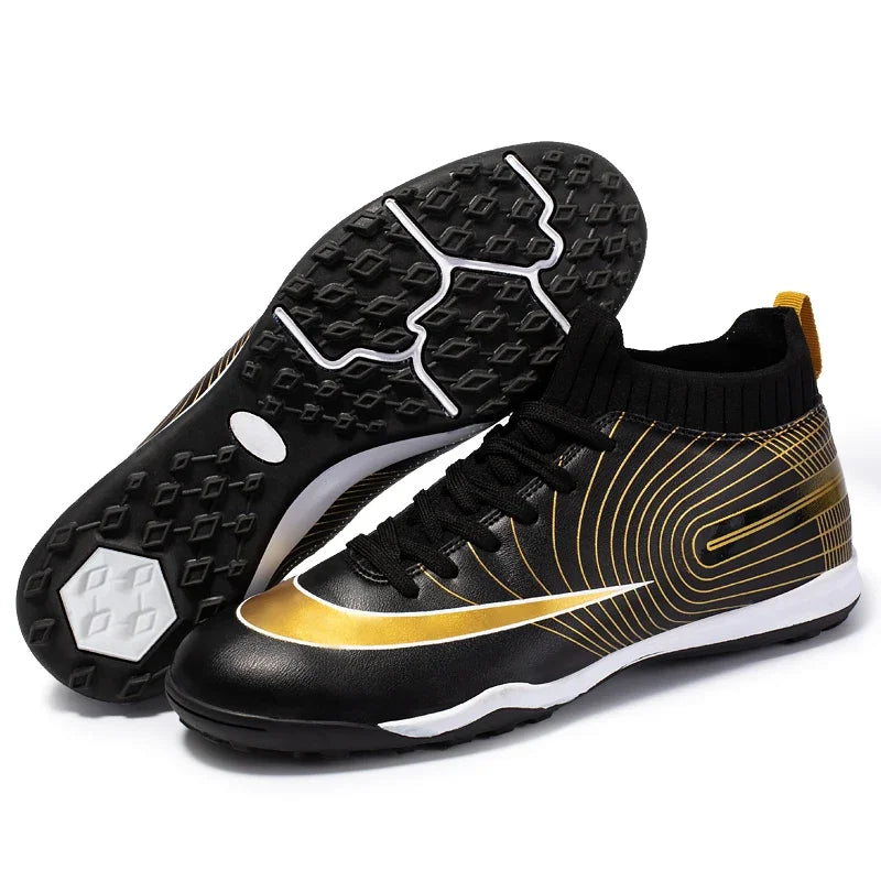 Professional Men Ankle Football Boots Outdoor Grass Cleats Unisex Soccer Shoes Long Spikes Tf Football Shoes Chuteira Society