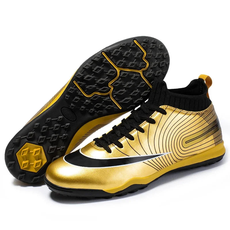 Professional Men Ankle Football Boots Outdoor Grass Cleats Unisex Soccer Shoes Long Spikes Tf Football Shoes Chuteira Society