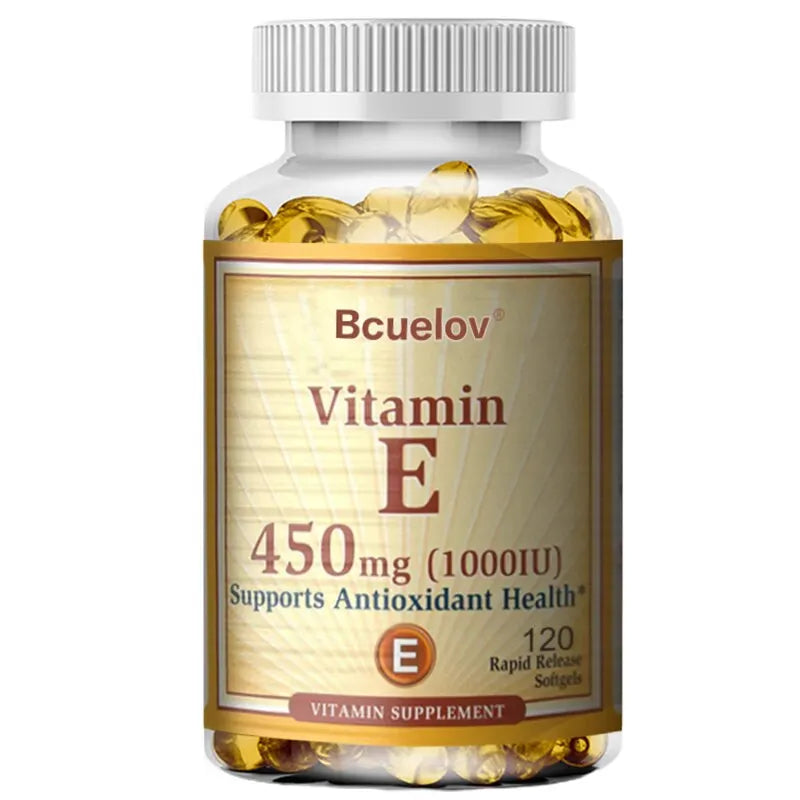 Vitamin E 1000IU Capsules - Supports Skin, Cardiovascular Health, Boosts Immunity, Anti-aging, Skin Health