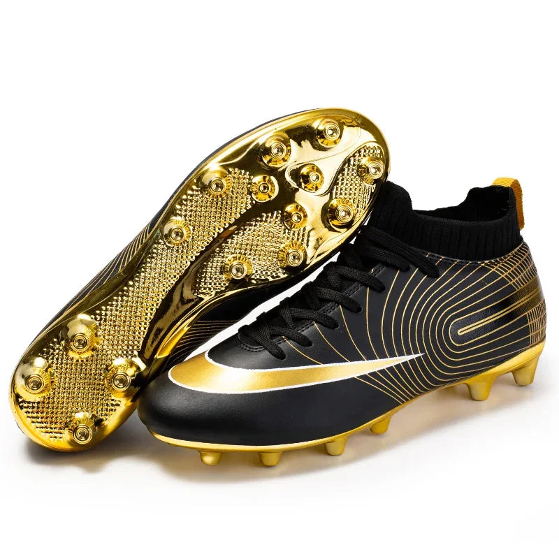 Professional Men Ankle Football Boots Outdoor Grass Cleats Unisex Soccer Shoes Long Spikes Tf Football Shoes Chuteira Society