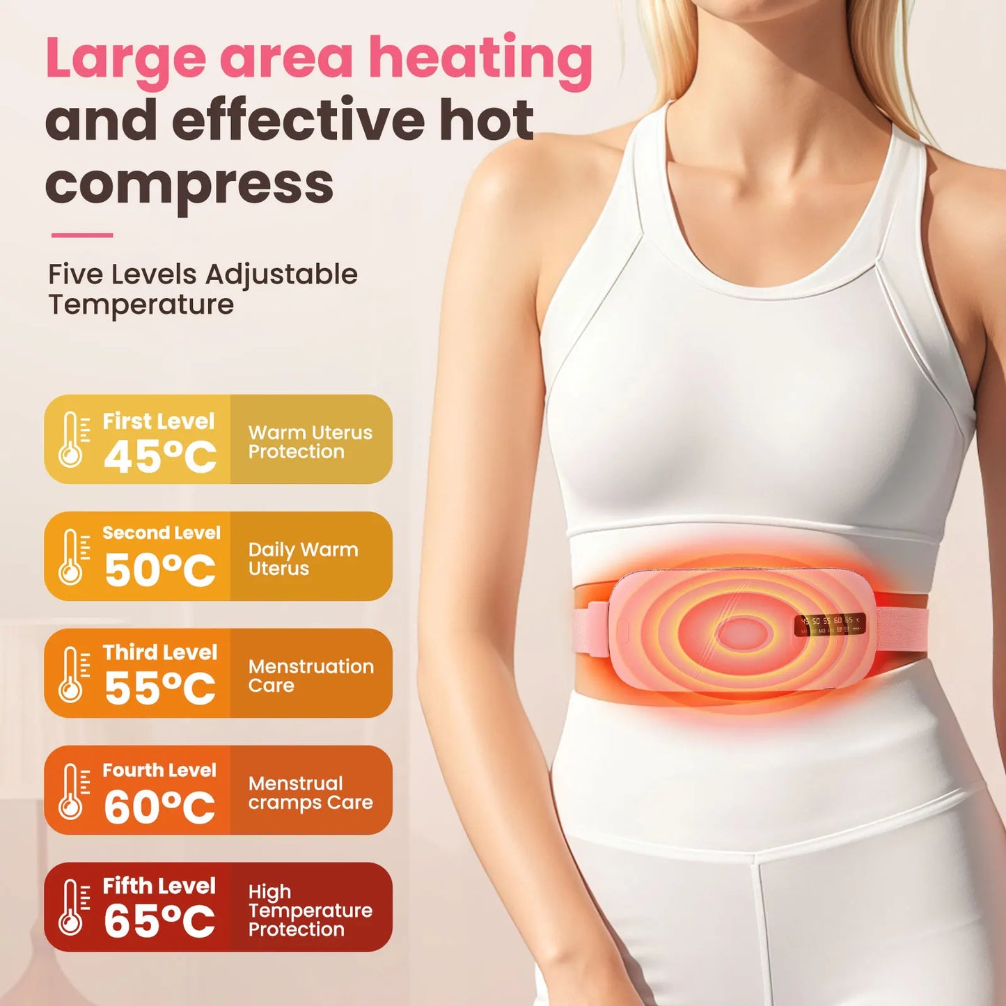 Uterine Warm Belt Warm Uterus Instrument Smart Vibrating Abdominal Massager Hot Compress For Waist Menstrual Heating Pad Device