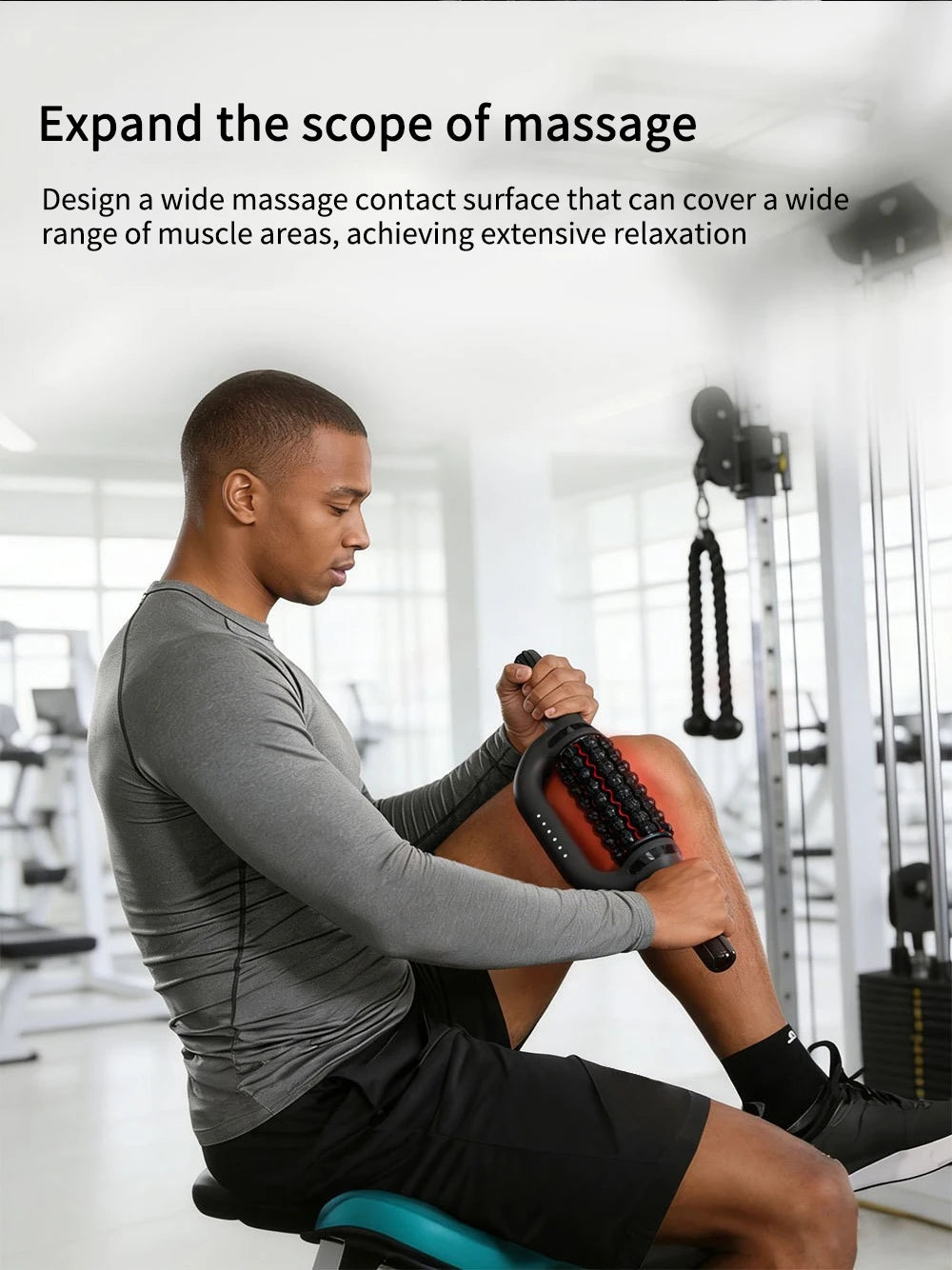 Red Light Electric Roller Massage Stick Infrared Deep Muscle Relaxation Pain Relief Impactor For Post Workout Fitness