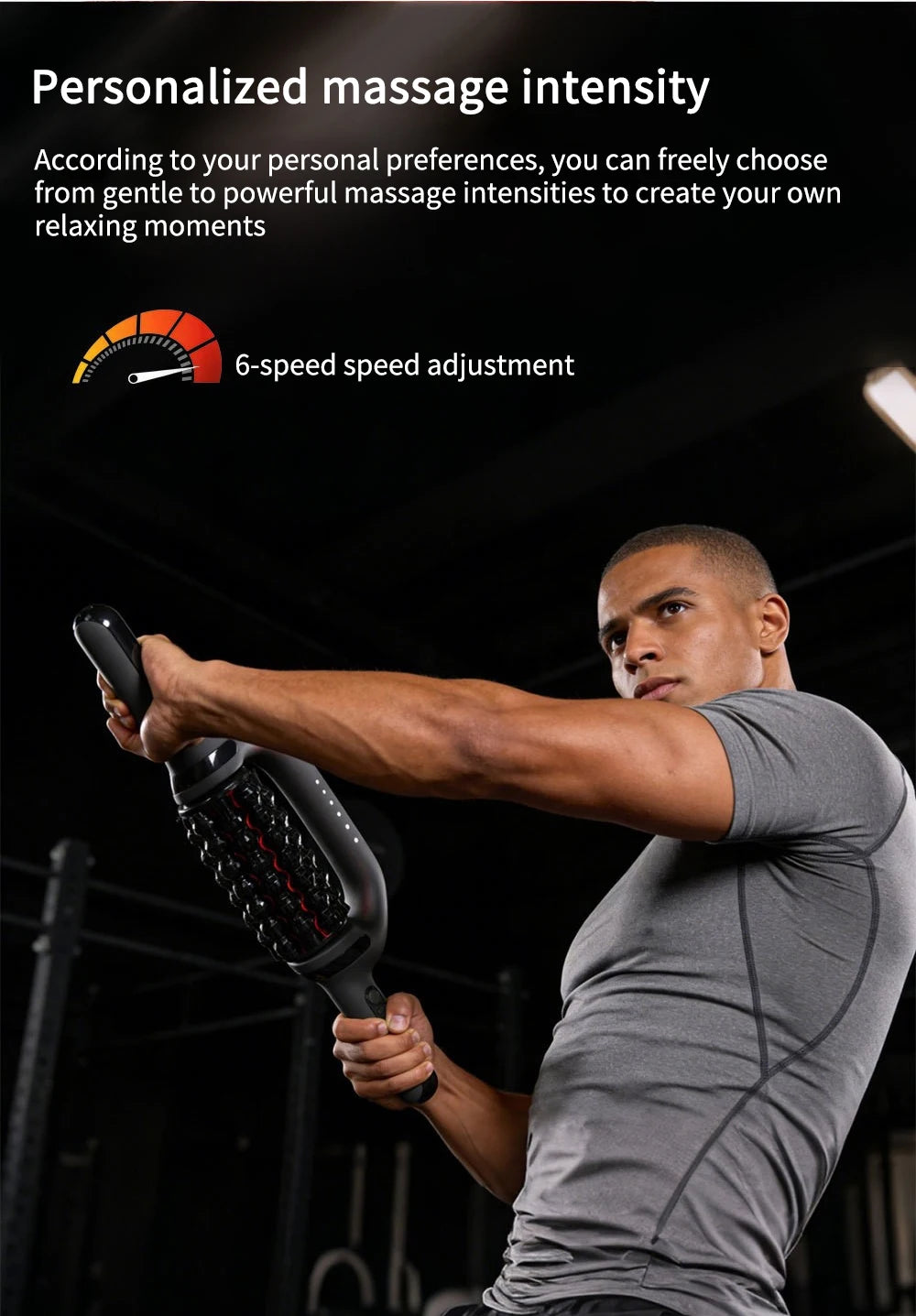 Red Light Electric Roller Massage Stick Infrared Deep Muscle Relaxation Pain Relief Impactor For Post Workout Fitness