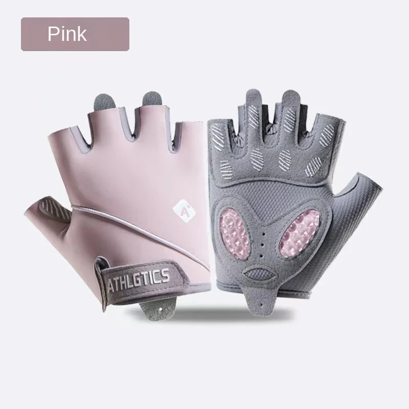 1 Pair Sport Breathable Half Finger Fitness Gloves for Men Women Anti-Slip Liquid Silicone Ice Silk Weightlifting Yoga Gloves