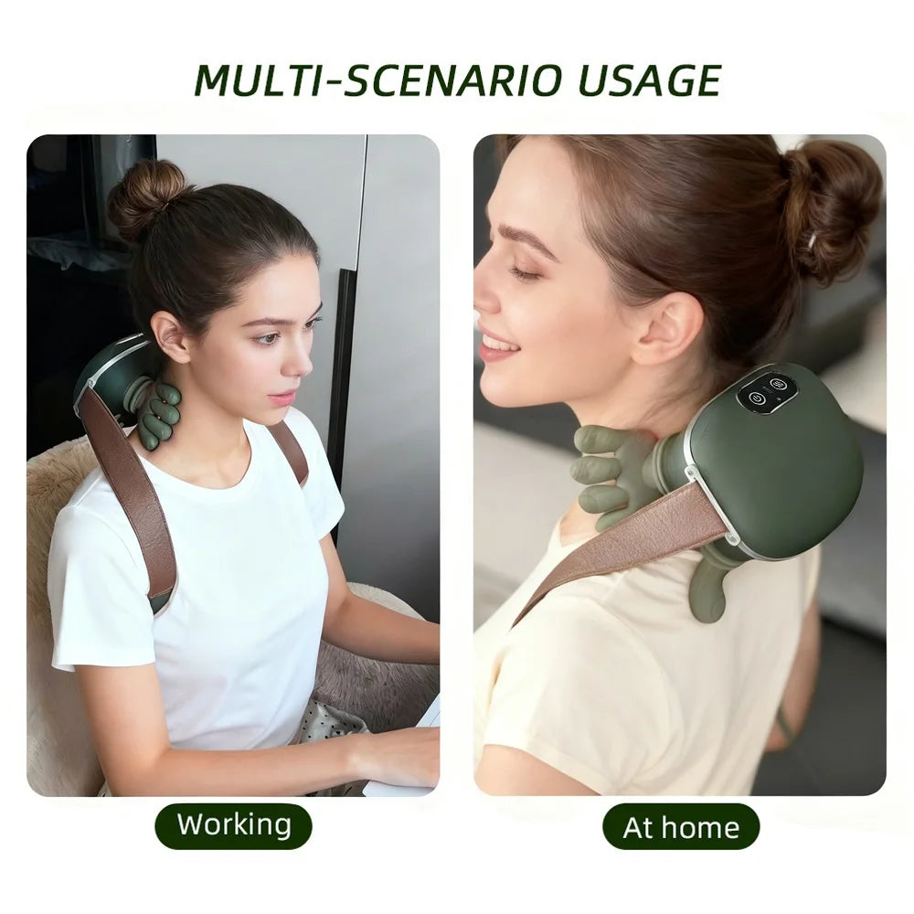 Bionic Finger Neck Shoulder Massager Wireless Neck Cervical Trapezius Kneading Massage Shawl Brushless Motor Neck masajeador
