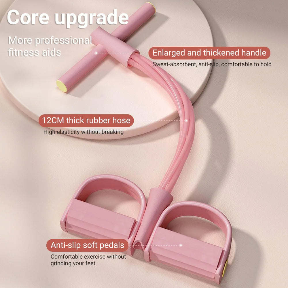 4-Tube Resistance Band Multi Function Tension Rope Fitness Bands 6-Tube Elastic Yoga Pedal Puller For Sports Exercises At Gym