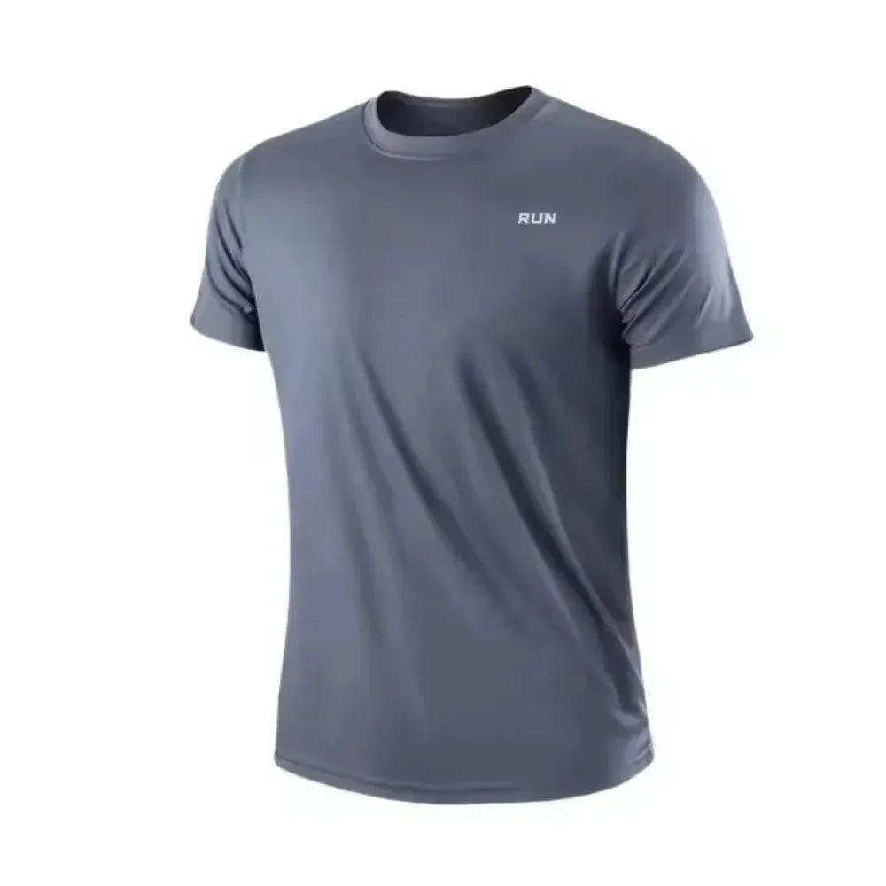 Fitness T-shirt - New Summer Men's Quick-Drying Running Fitness Sports Shirt - Men's Short-Sleeved Fitness Top