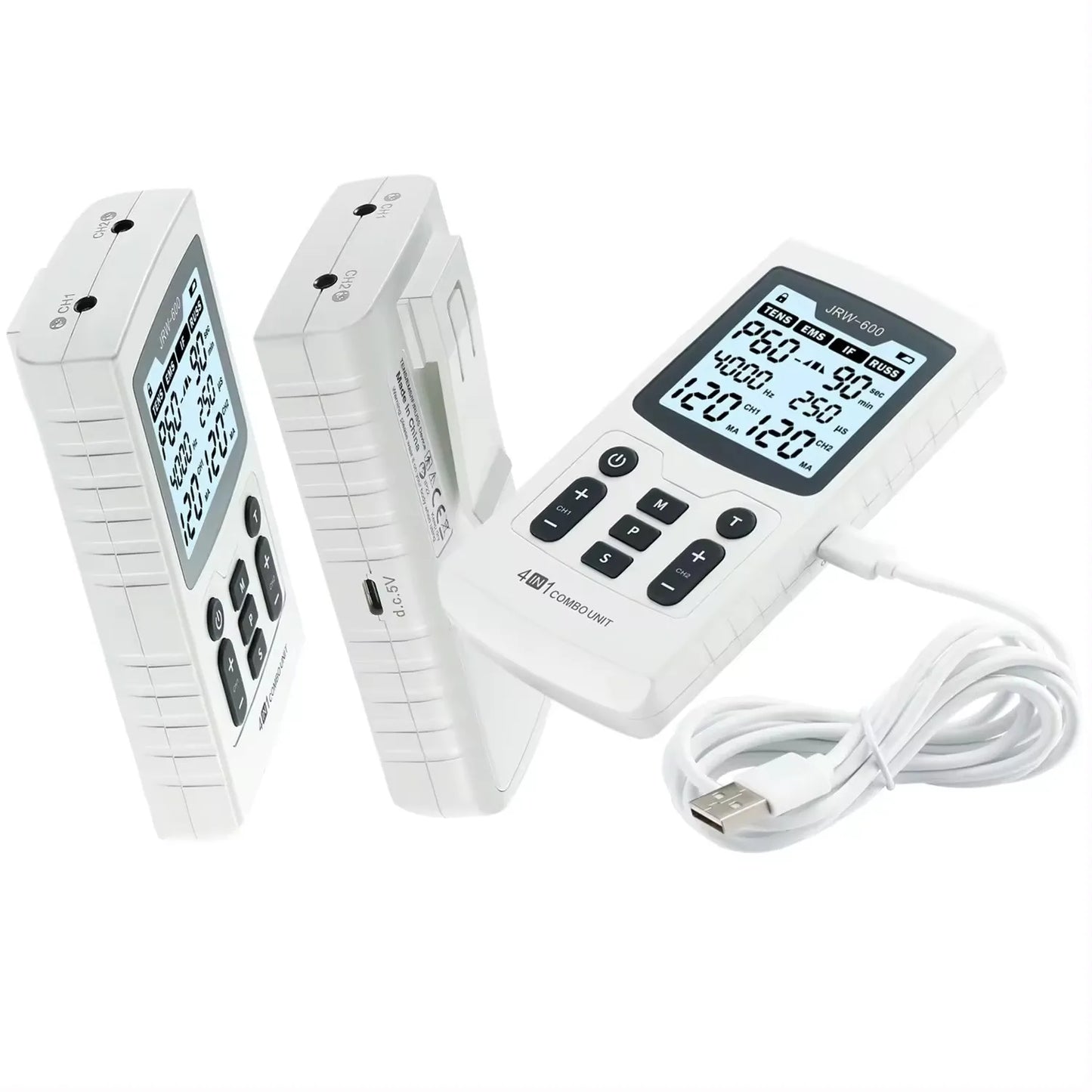 4 In 1 Electric Muscle Stimulator Interferential High-Frequency Physiotherapy Device EMS IFT RUSS TENS Pulse Electrostimulator