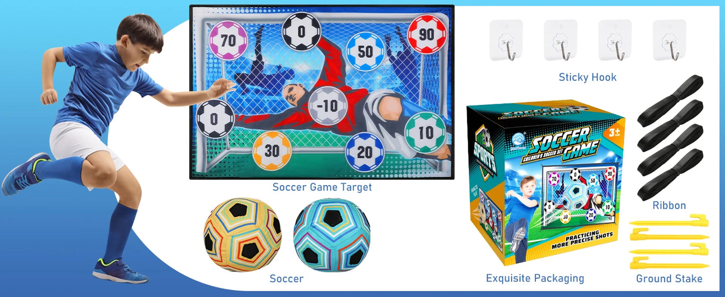 VATOS Football Ball Game Set for Kids Indoor Outdoor Soccer Train Sport Game Foldable Toys for 3 4 5 6 7 8 Years Old Boys Girls