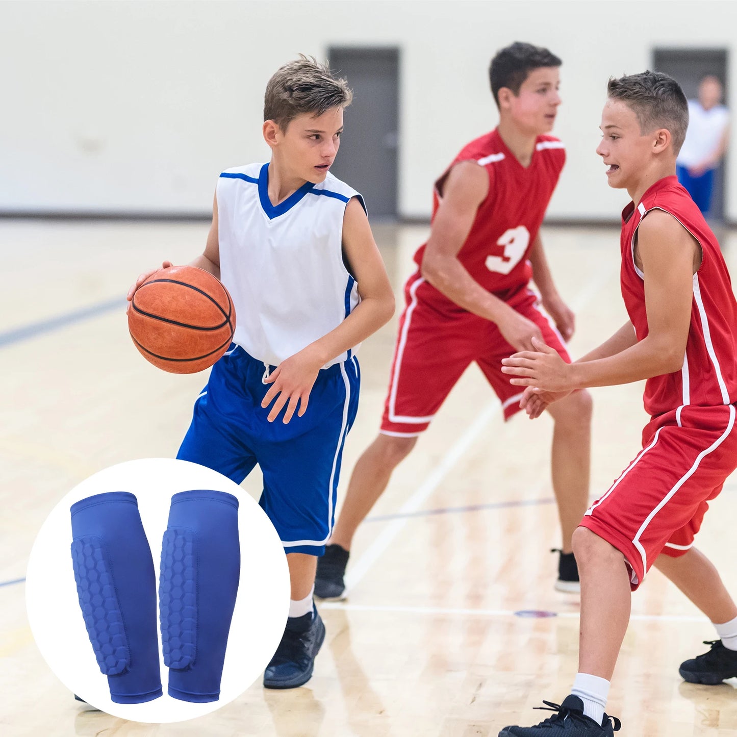 Shin Guards with Honeycomb Pads Soccer Shin Pads Ergonomic Lightweight Calf Protective Gear for Boys Girls Men Women