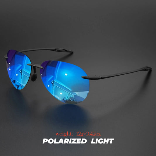 Ultra Light 12g TR90 Frameless Polarized Aviator Sunglasses - Flexible & Comfort Fit Unisex for Driving, Fishing, Outdoor