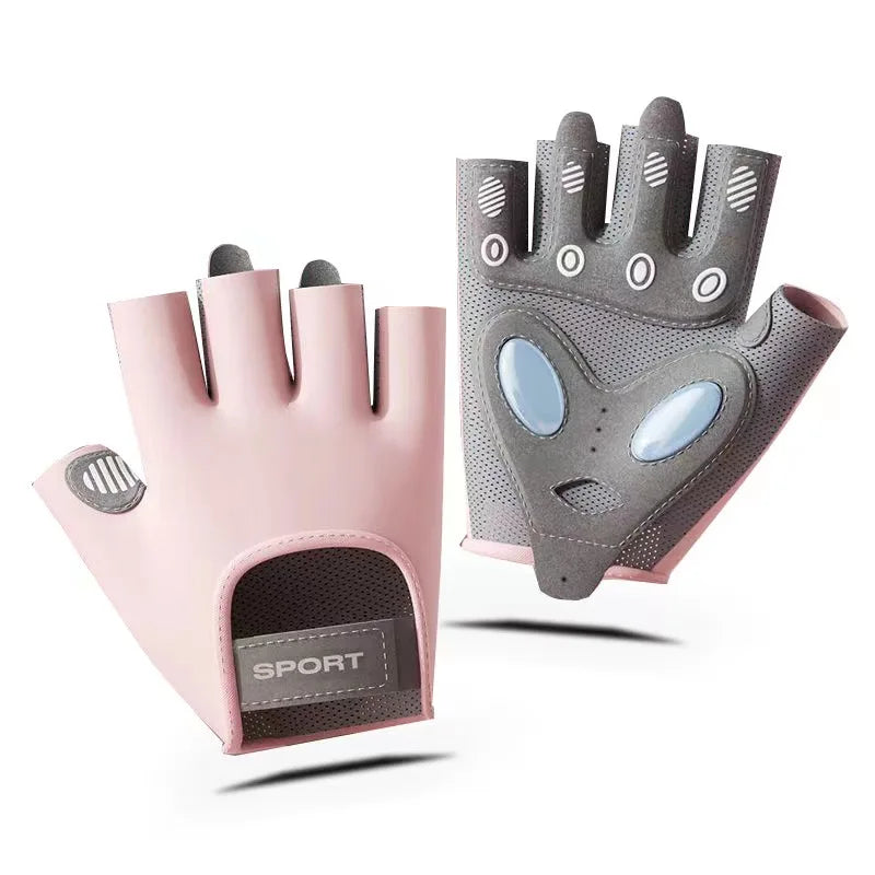 1 Pair Sport Breathable Half Finger Fitness Gloves for Men Women Anti-Slip Liquid Silicone Ice Silk Weightlifting Yoga Gloves