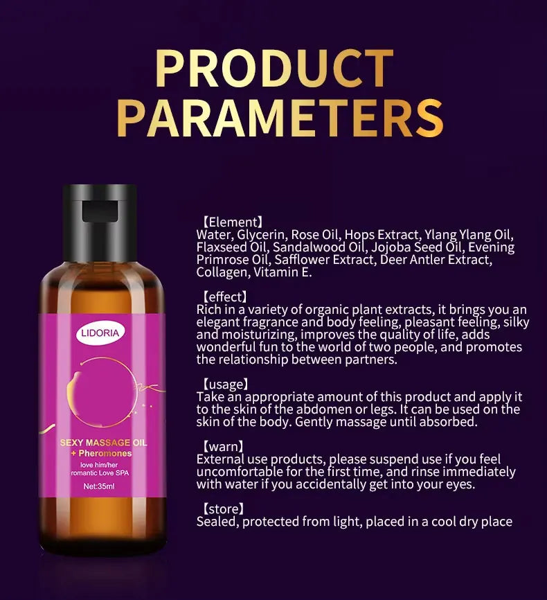 Erotic Massage Oil Body Private Parts Adult Natural Plant Rose Essence Romantic Couples Men And Women Can Use Erotic Push Oil