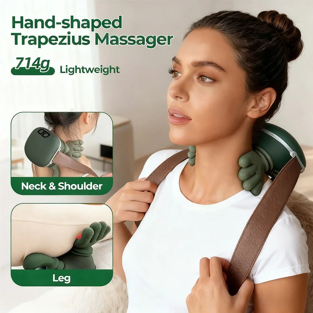 Bionic Finger Neck Shoulder Massager Wireless Neck Cervical Trapezius Kneading Massage Shawl Brushless Motor Neck masajeador
