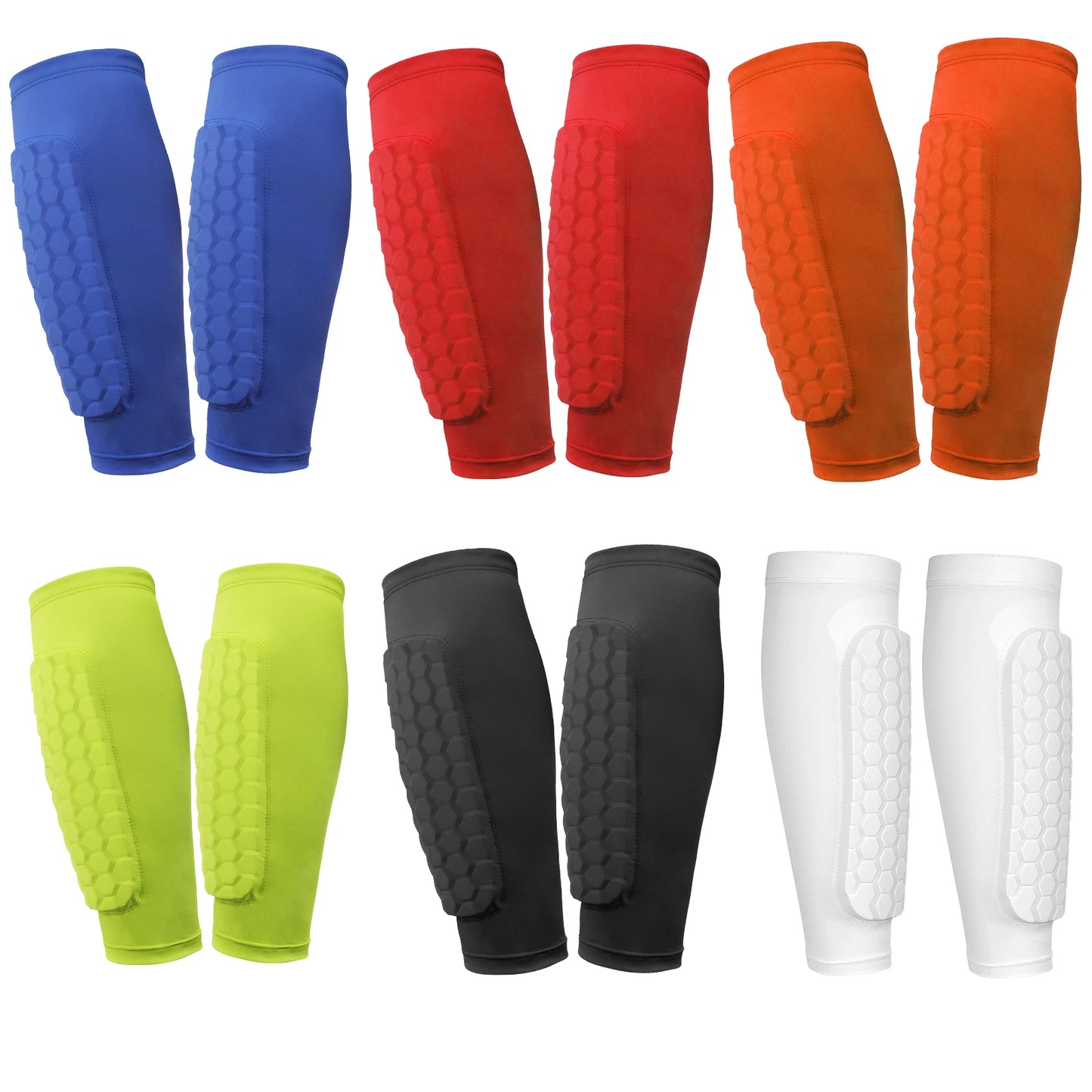 Shin Guards with Honeycomb Pads Soccer Shin Pads Ergonomic Lightweight Calf Protective Gear for Boys Girls Men Women