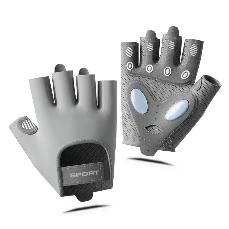 1 Pair Sport Breathable Half Finger Fitness Gloves for Men Women Anti-Slip Liquid Silicone Ice Silk Weightlifting Yoga Gloves