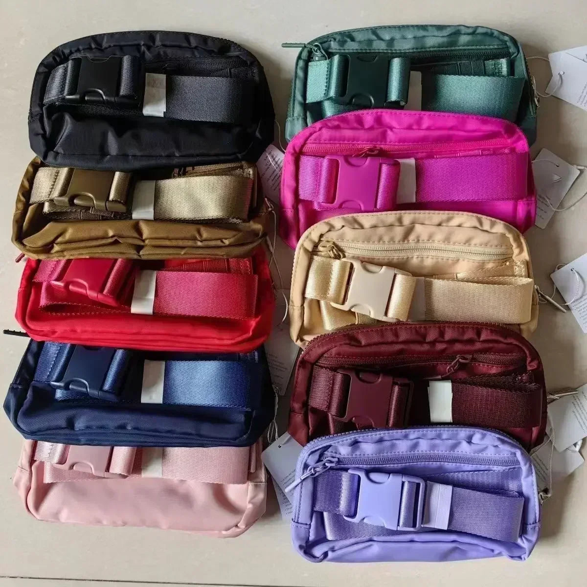 Lemon Sports Belt Bag Women Fanny Pack Outdoor Sports Waist Bag Fitness Crossbody Chest Pack Leisure Pouch Zip Oxford Bum Bags