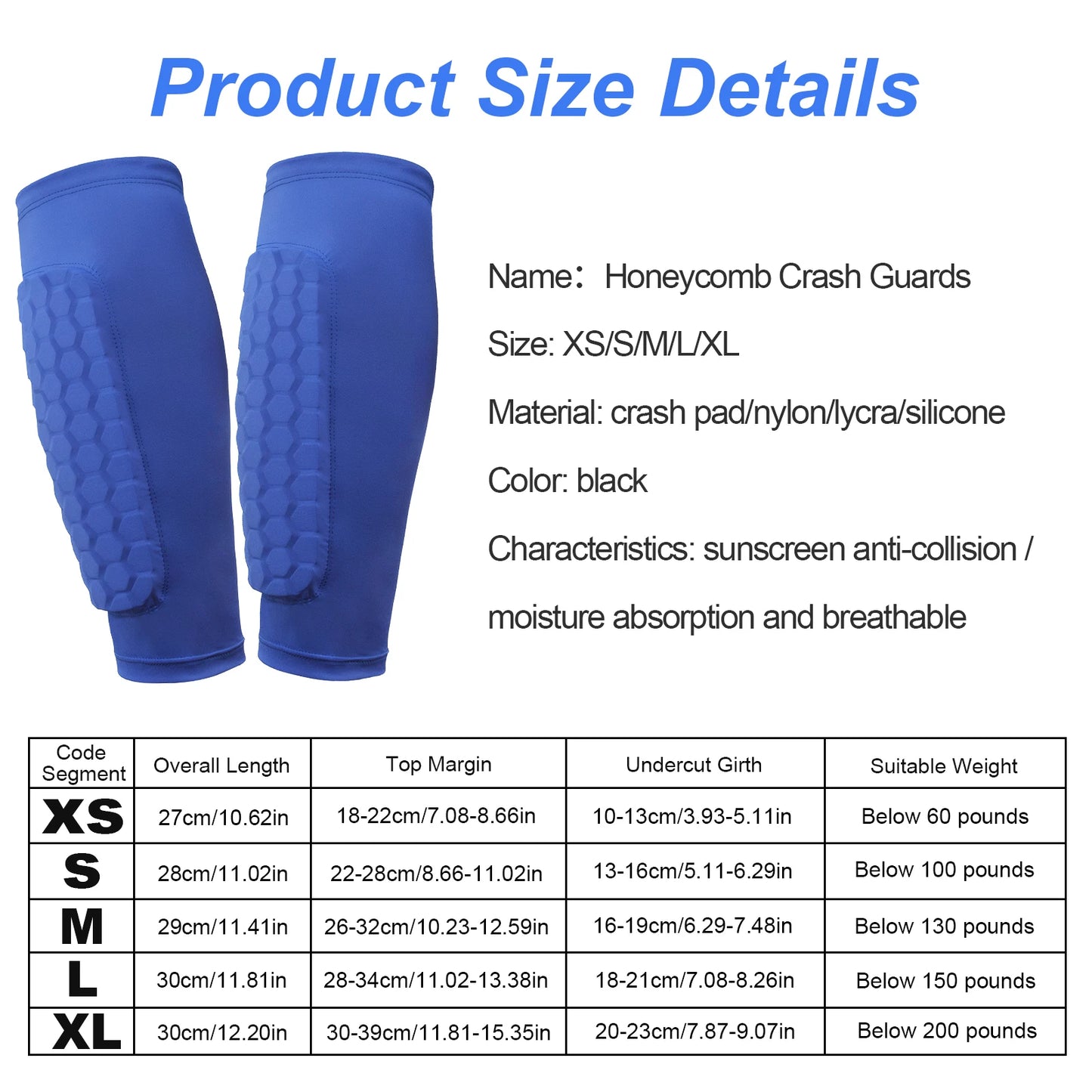 Shin Guards with Honeycomb Pads Soccer Shin Pads Ergonomic Lightweight Calf Protective Gear for Boys Girls Men Women