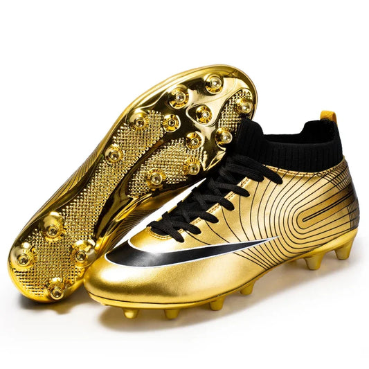 Professional Men Ankle Football Boots Outdoor Grass Cleats Unisex Soccer Shoes Long Spikes Tf Football Shoes Chuteira Society
