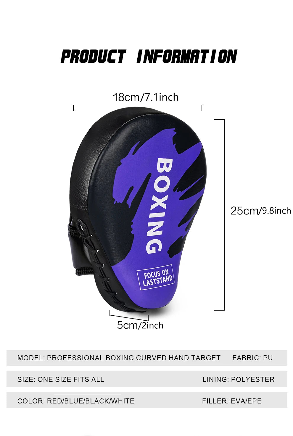 1pc Boxing Hand Target Martial Thai Kick Sanda Training Thickened Karate Training Mitt Focus Punch Pads Five-finger Hand Target