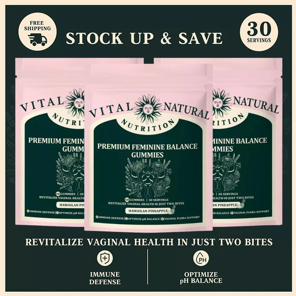 60 Pieces of Vital Source Feminine Balance Gummies Are Selling Well, Caring for Women Preferred Gift - Hawaiian Pineapple