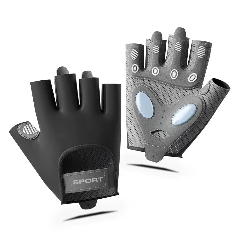 1 Pair Sport Breathable Half Finger Fitness Gloves for Men Women Anti-Slip Liquid Silicone Ice Silk Weightlifting Yoga Gloves