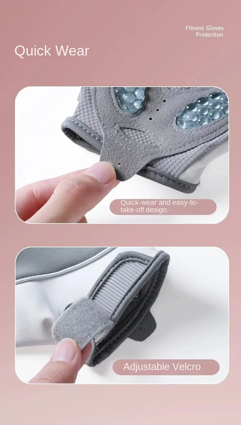 1 Pair Sport Breathable Half Finger Fitness Gloves for Men Women Anti-Slip Liquid Silicone Ice Silk Weightlifting Yoga Gloves