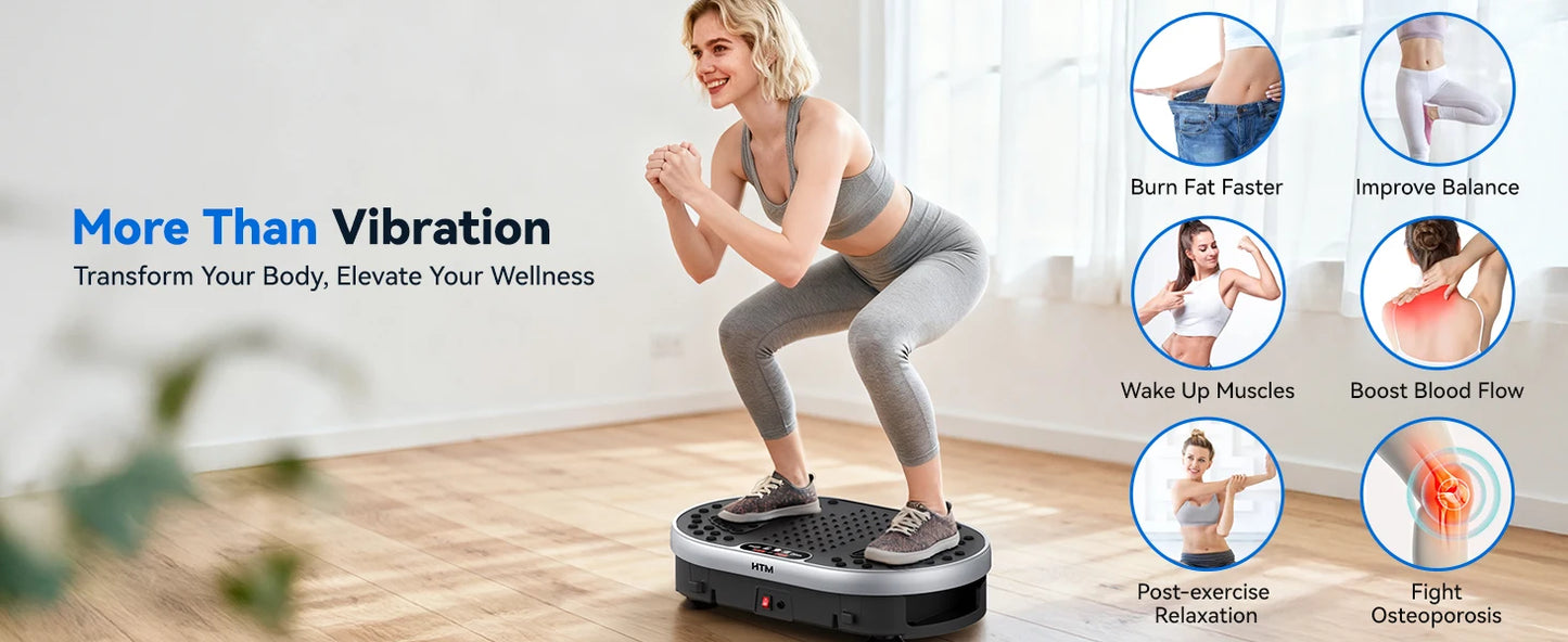 Vibration Plate Exercise Machine 120 Speed Levels 9 Preset Programs Home Fitness Equipment Weight Loss Fat Burning Muscle Toning