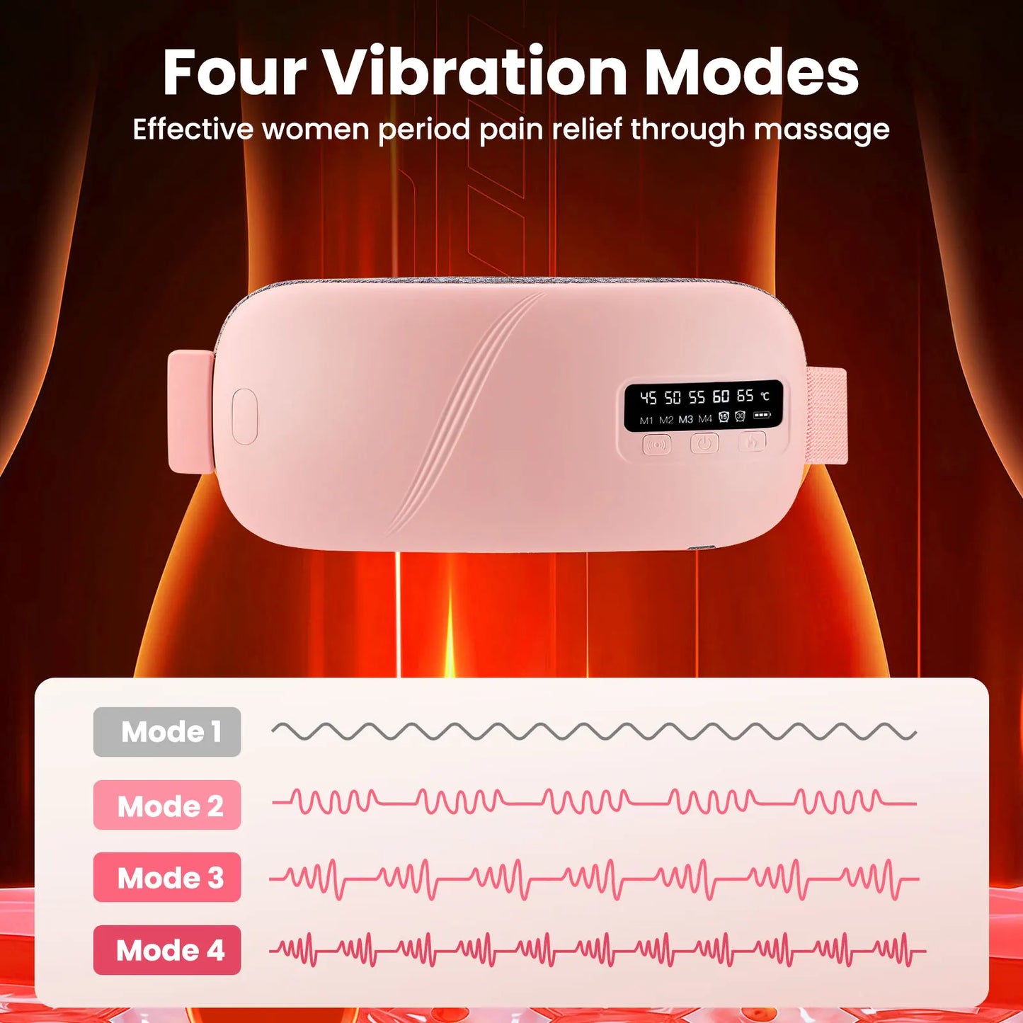 Uterine Warm Belt Warm Uterus Instrument Smart Vibrating Abdominal Massager Hot Compress For Waist Menstrual Heating Pad Device