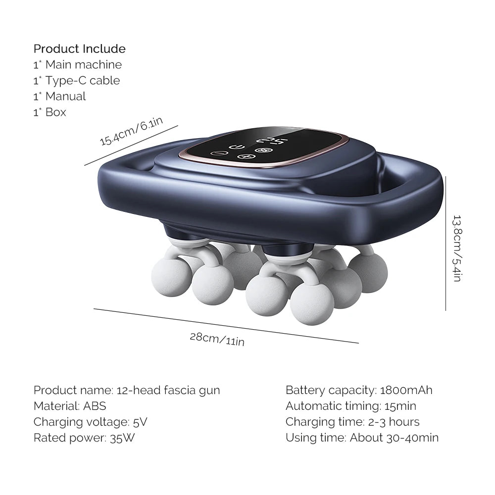16-Head Fascia Gun High-Frequency Vibration Body Massage Gun Back and Waist Massager Neck Shoulder Massager Muscle masajeador