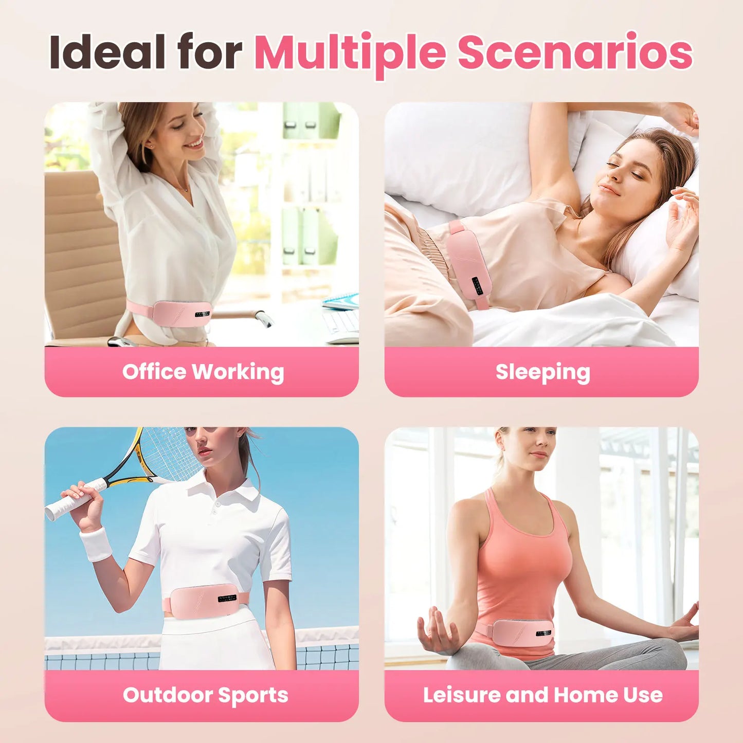 Uterine Warm Belt Warm Uterus Instrument Smart Vibrating Abdominal Massager Hot Compress For Waist Menstrual Heating Pad Device