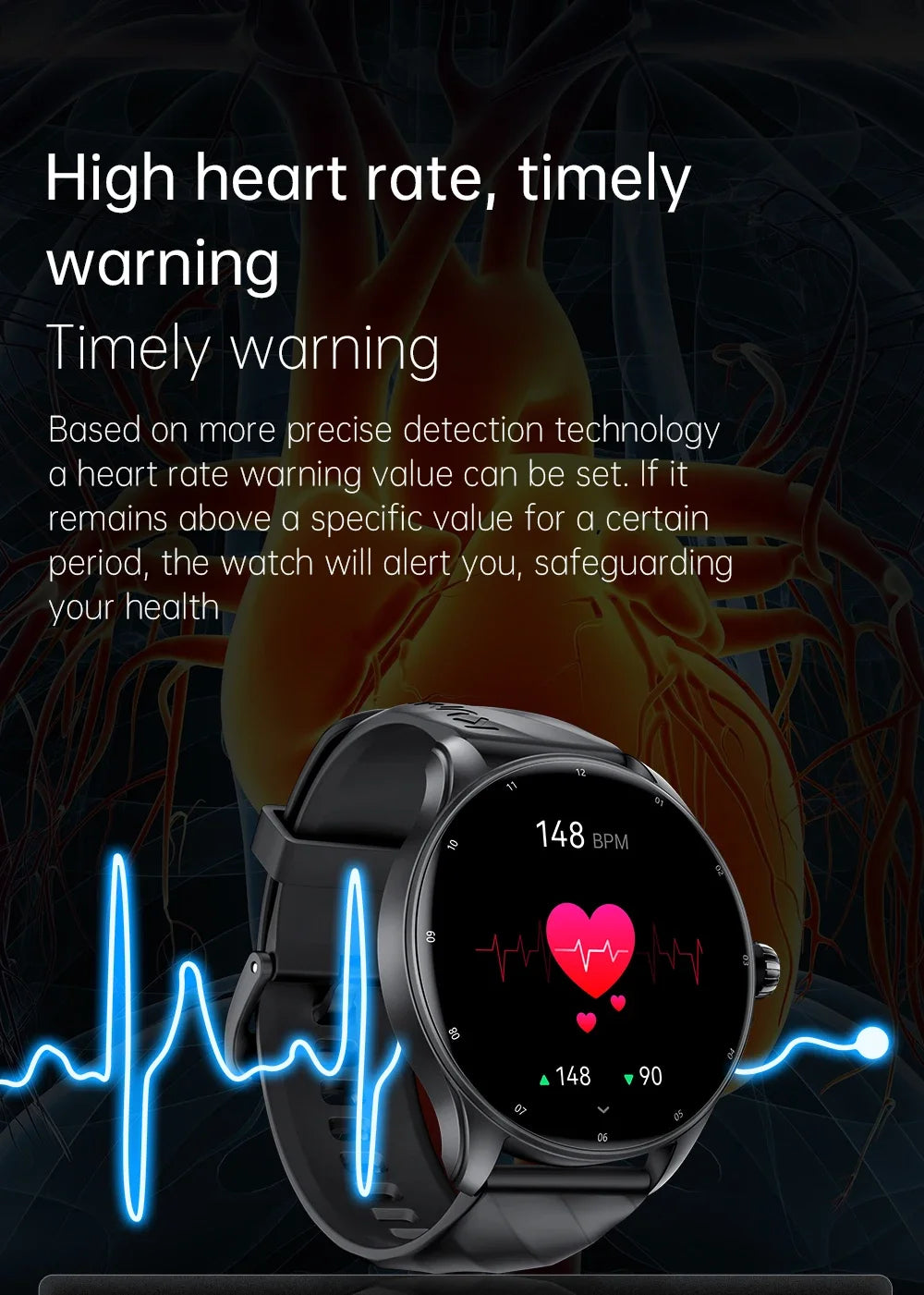 KUMI GW3 Pro Smartwatch 1.43" AMOLED IP68 Waterproof Bluetooth 5.2 Fitness Tracker Heart Rate Blood Oxygen Monitor