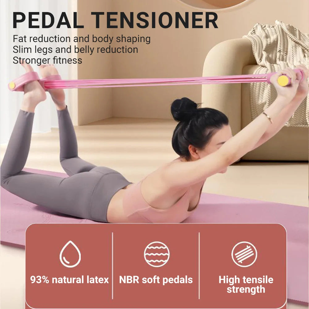 4-Tube Resistance Band Multi Function Tension Rope Fitness Bands 6-Tube Elastic Yoga Pedal Puller For Sports Exercises At Gym