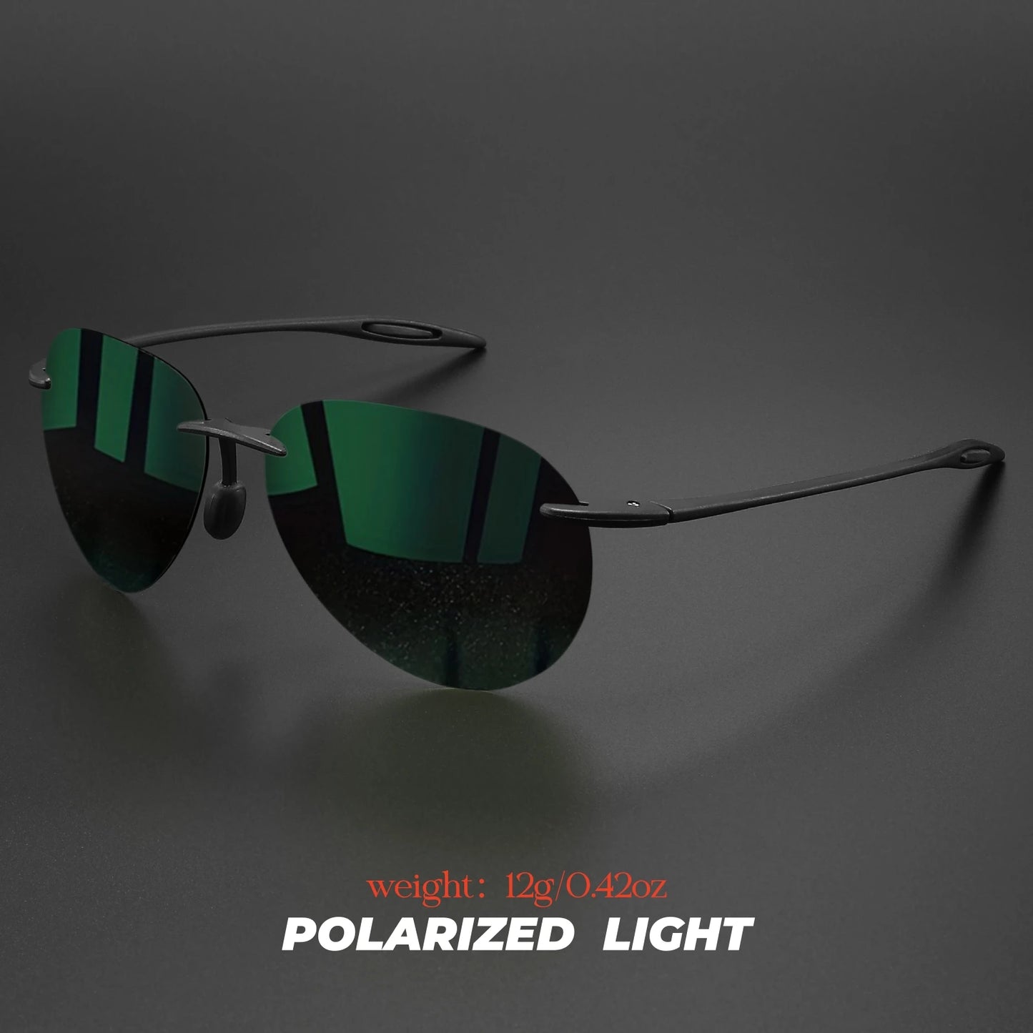 Ultra Light 12g TR90 Frameless Polarized Aviator Sunglasses - Flexible & Comfort Fit Unisex for Driving, Fishing, Outdoor